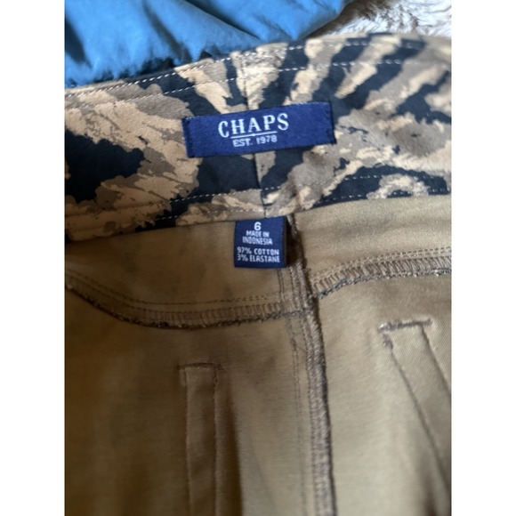 NWOT‎  Chaps Animal Print Skirt Black Brown Tan Stretch Sz 6 Cotton Blend Womens - Picture 4 of 4